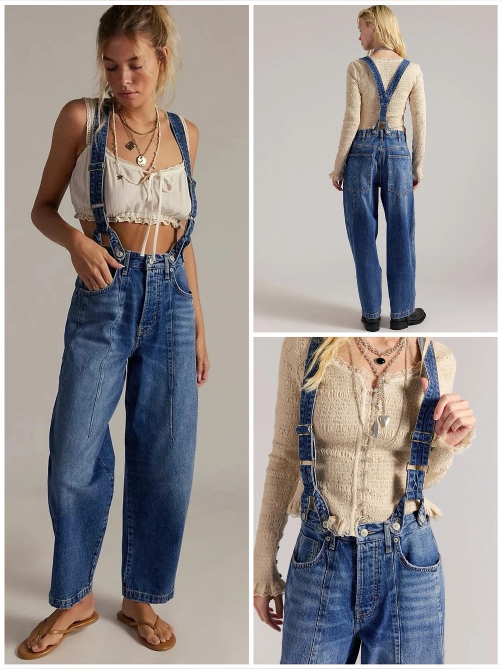 NWOT size 25 Free People Berkeley Suspender jeans
